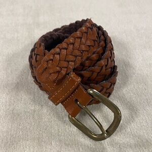 M-L Braided Brown Leather Belt